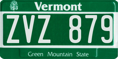 VT license plate ZVZ879
