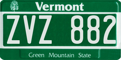 VT license plate ZVZ882