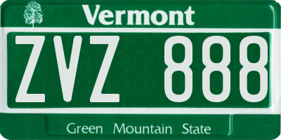 VT license plate ZVZ888