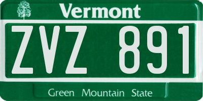 VT license plate ZVZ891