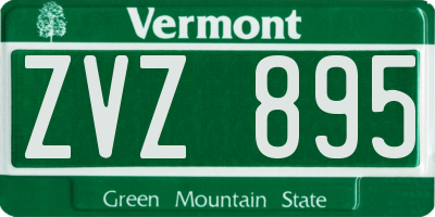 VT license plate ZVZ895