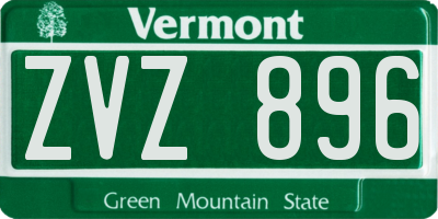 VT license plate ZVZ896