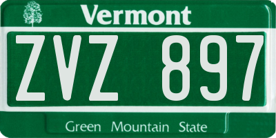VT license plate ZVZ897