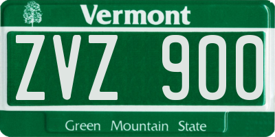 VT license plate ZVZ900