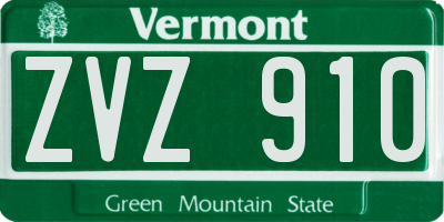 VT license plate ZVZ910