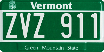 VT license plate ZVZ911