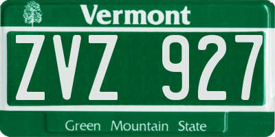 VT license plate ZVZ927