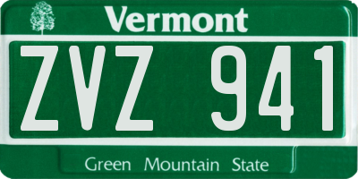 VT license plate ZVZ941