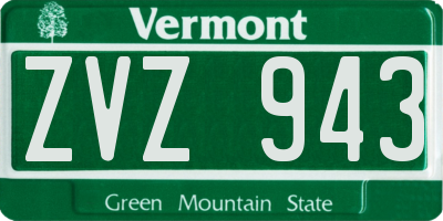 VT license plate ZVZ943