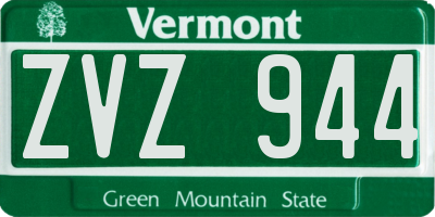VT license plate ZVZ944