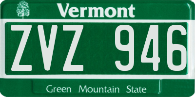VT license plate ZVZ946