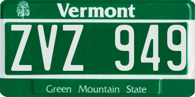VT license plate ZVZ949