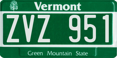 VT license plate ZVZ951