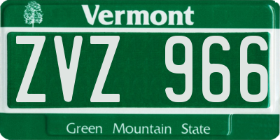 VT license plate ZVZ966