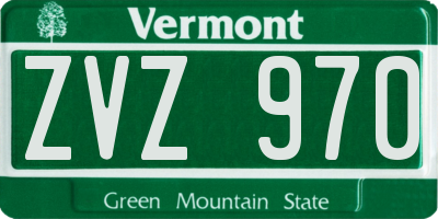 VT license plate ZVZ970