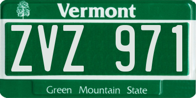 VT license plate ZVZ971