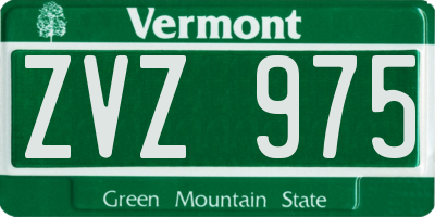VT license plate ZVZ975