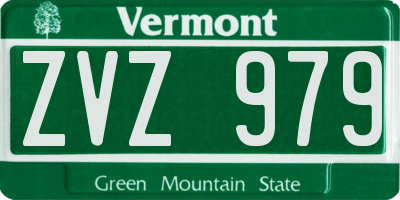 VT license plate ZVZ979