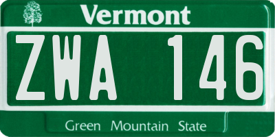 VT license plate ZWA146