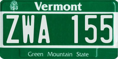 VT license plate ZWA155