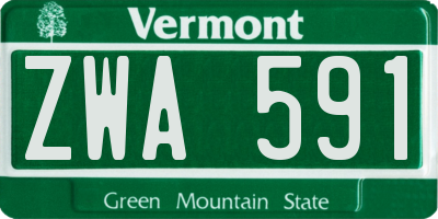VT license plate ZWA591
