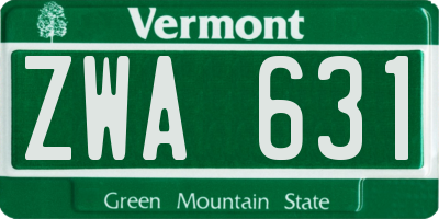 VT license plate ZWA631