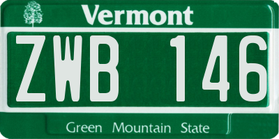 VT license plate ZWB146