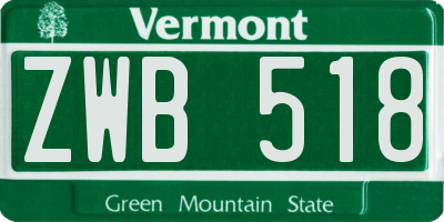 VT license plate ZWB518