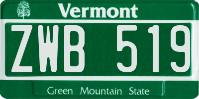 VT license plate ZWB519