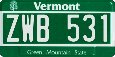 VT license plate ZWB531