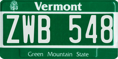 VT license plate ZWB548