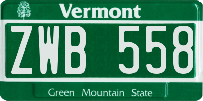 VT license plate ZWB558