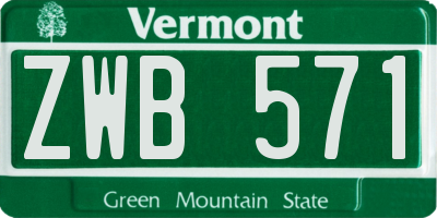 VT license plate ZWB571
