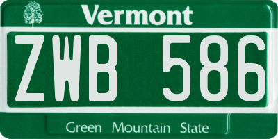 VT license plate ZWB586