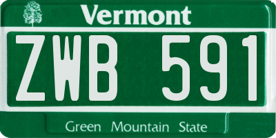 VT license plate ZWB591