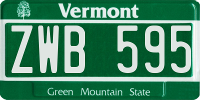 VT license plate ZWB595