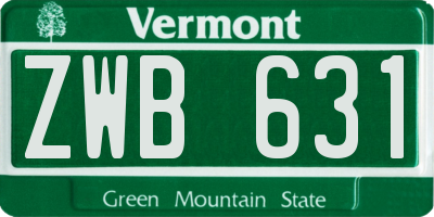 VT license plate ZWB631