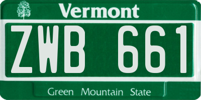 VT license plate ZWB661