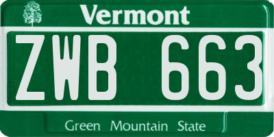 VT license plate ZWB663