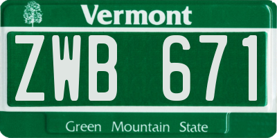 VT license plate ZWB671