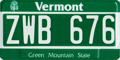 VT license plate ZWB676