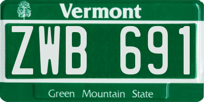 VT license plate ZWB691