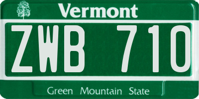VT license plate ZWB710