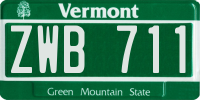 VT license plate ZWB711