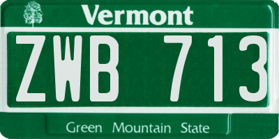 VT license plate ZWB713