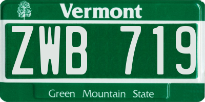 VT license plate ZWB719
