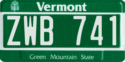 VT license plate ZWB741