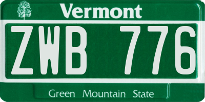 VT license plate ZWB776