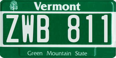 VT license plate ZWB811