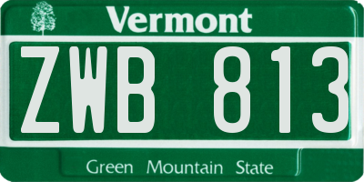 VT license plate ZWB813